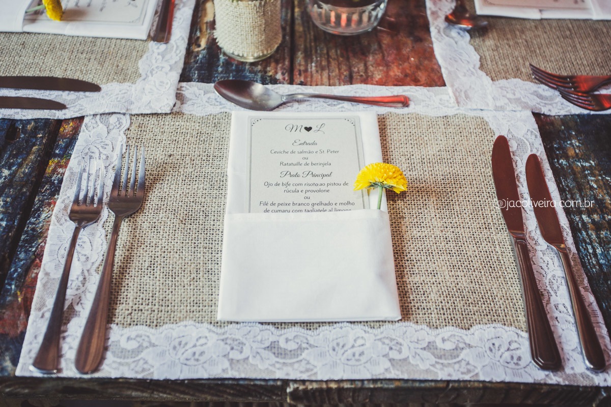 detalhe decoração rústica casamento la piedra renata fontoura porto alegre