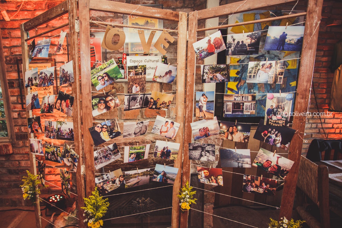 mural de fotos dos noivos no la piedra porto alegre foto jac oliveira