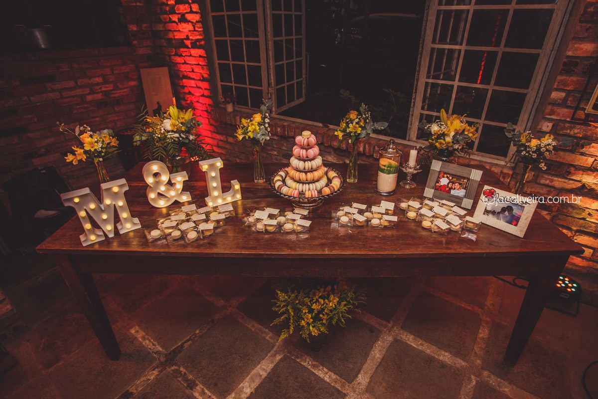 mesa casamento la piedra macarons