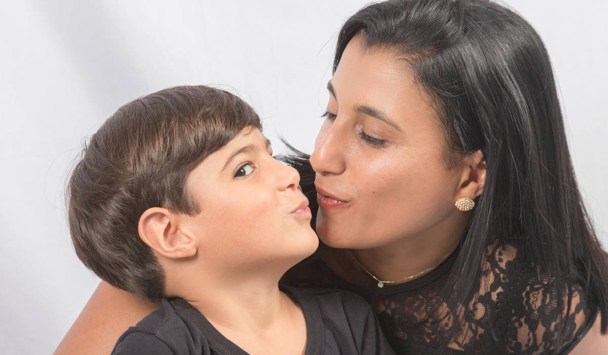 Mãe e Filho de Ensaio de família