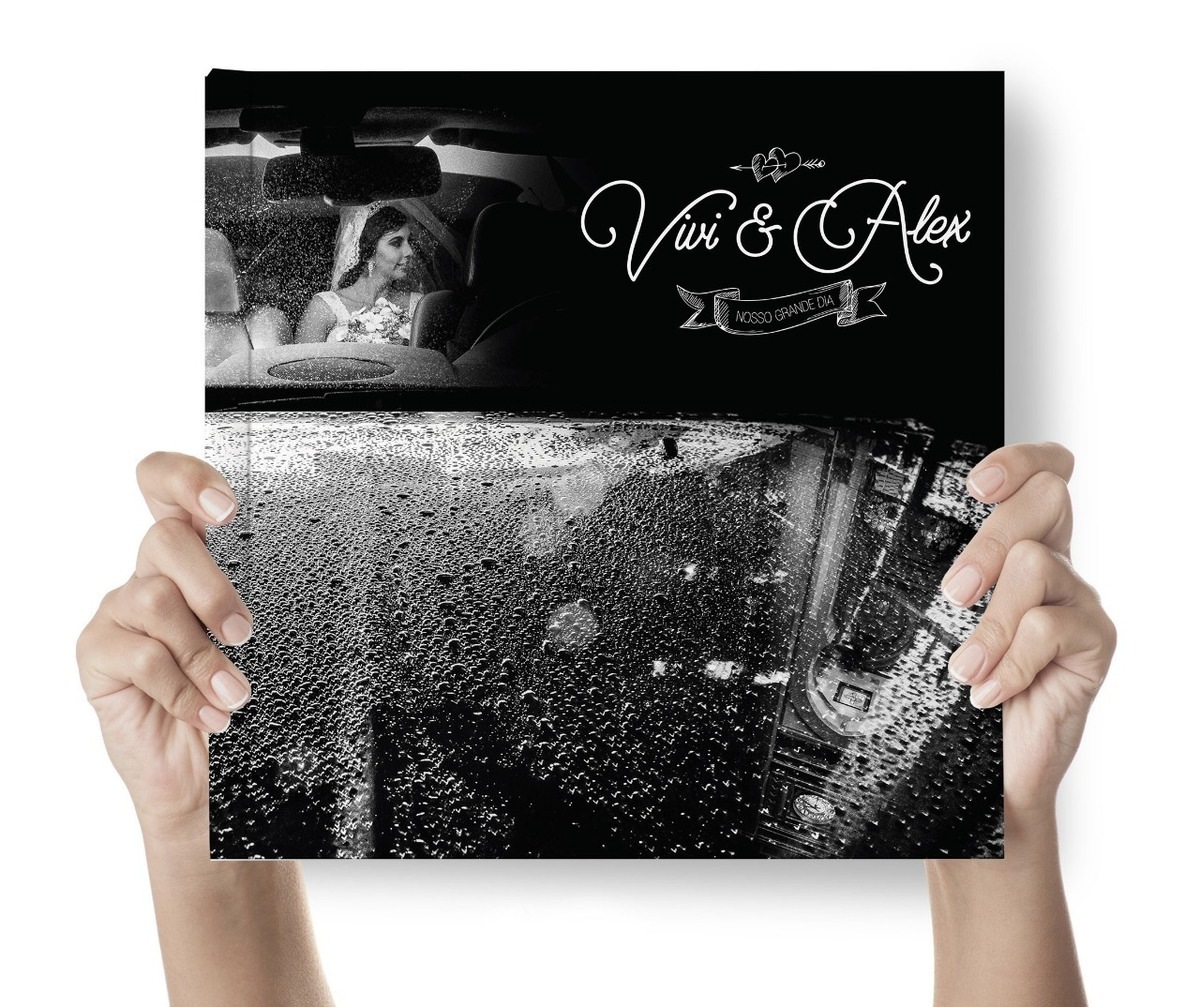 capa de álbum de casamento