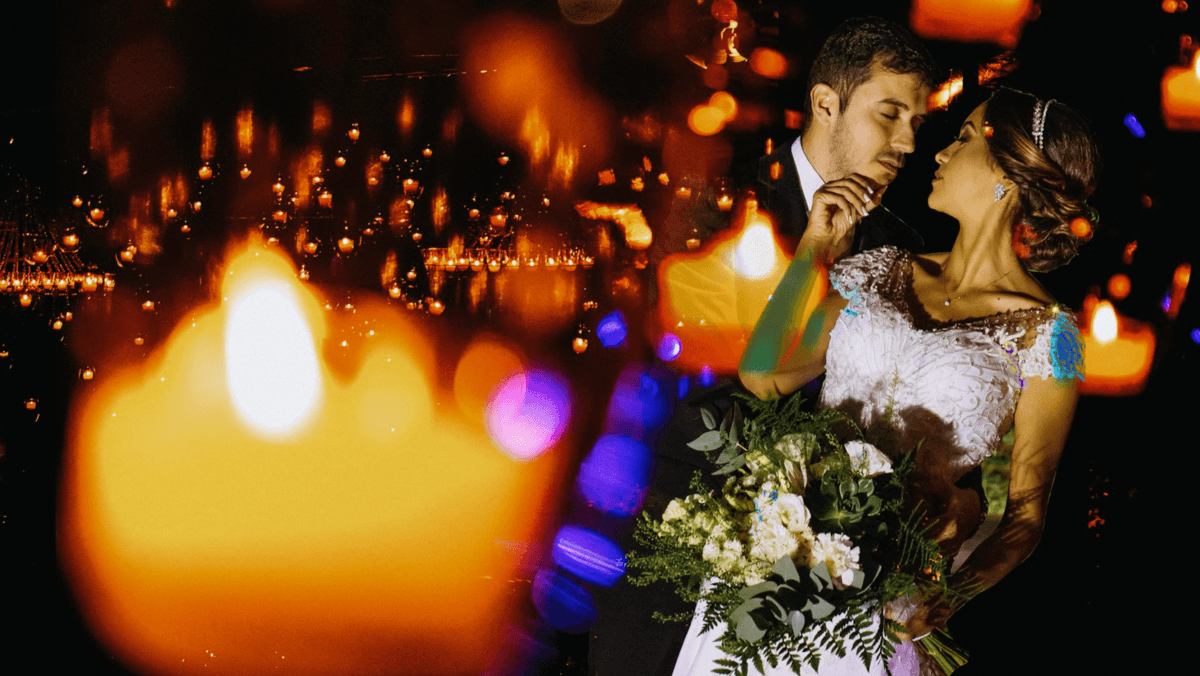 noivos em festa de casamento
