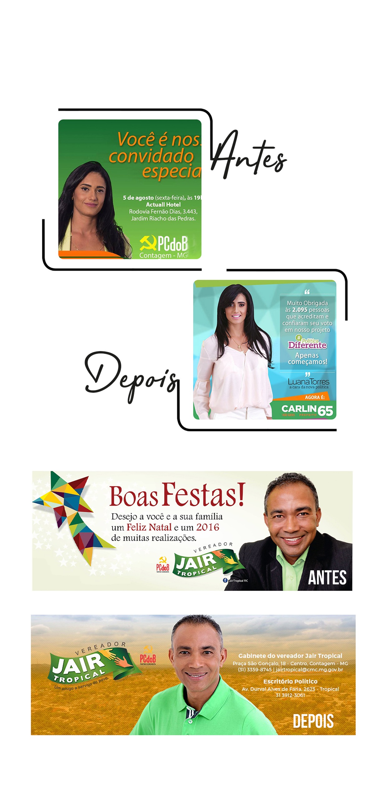 antes e depois de fotos para pré candidato a vereador