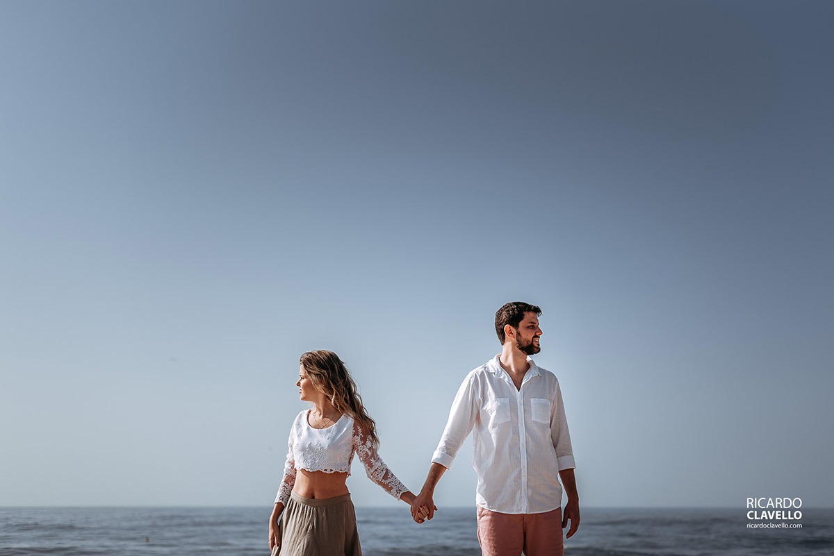 ensaio de casal na praia