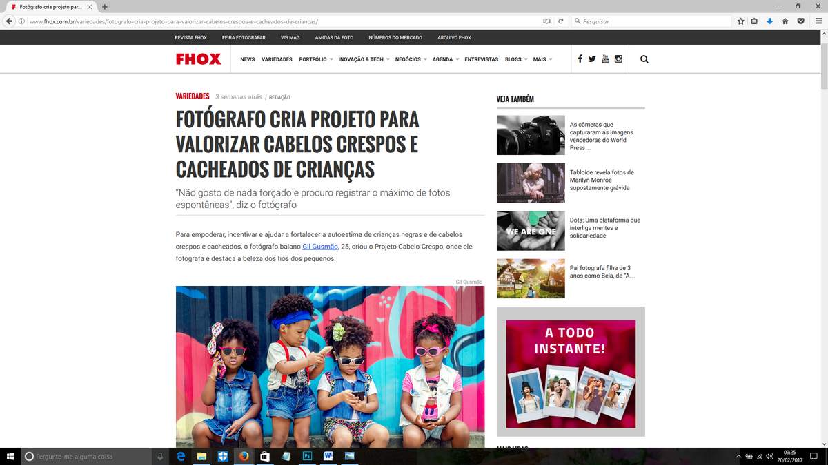 Imagem capa - Entrevista para Revista FHOX por Gilvanio Gusmão de Souza