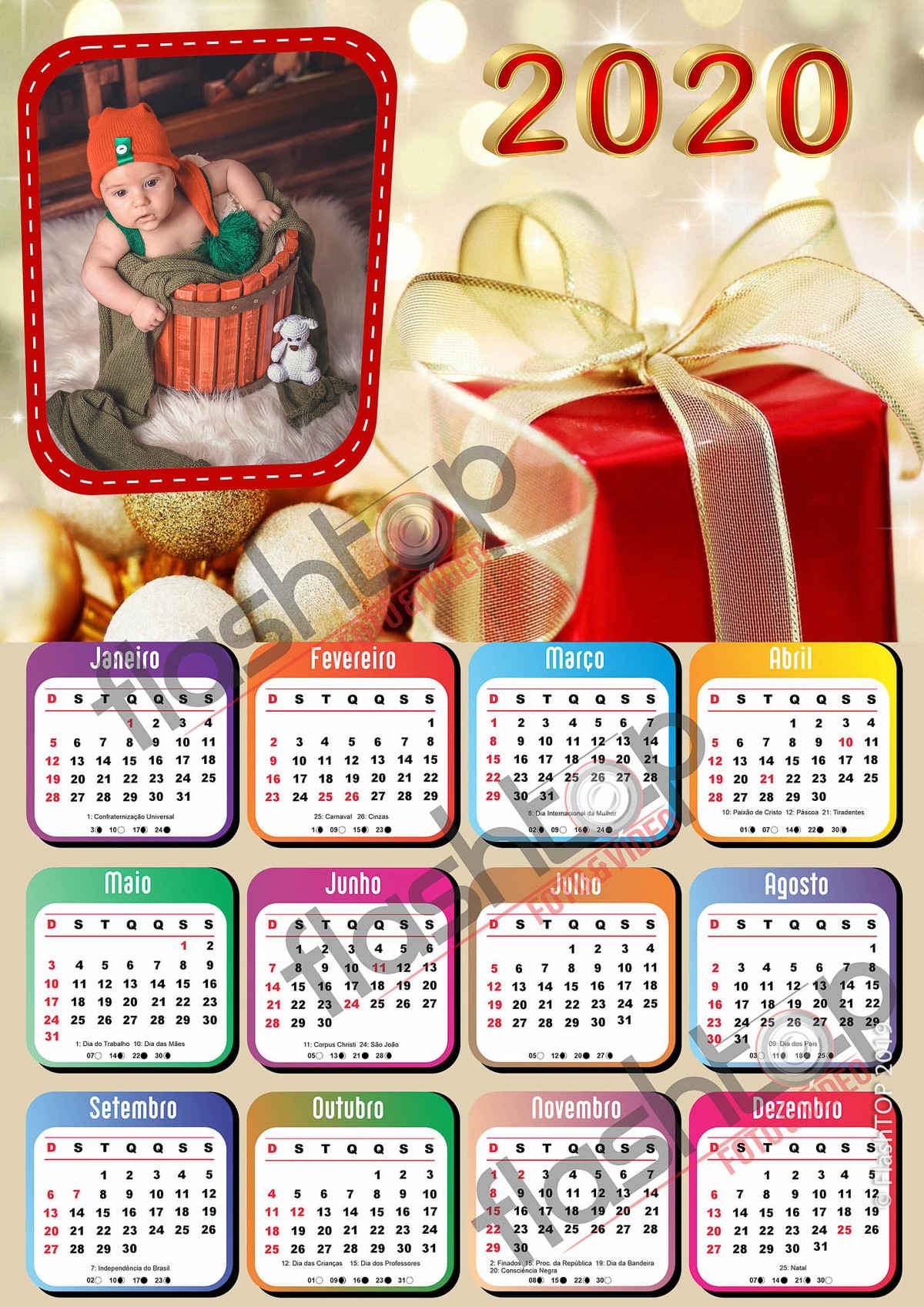 Calendario 2020 personalizado para imprimir y llevar en tu cartera