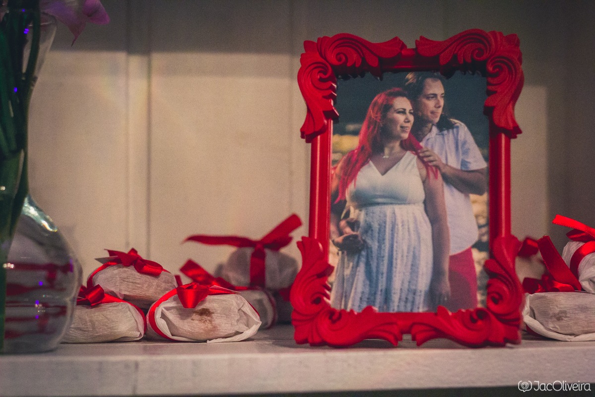 porta retrato vermelho decoração de casamento