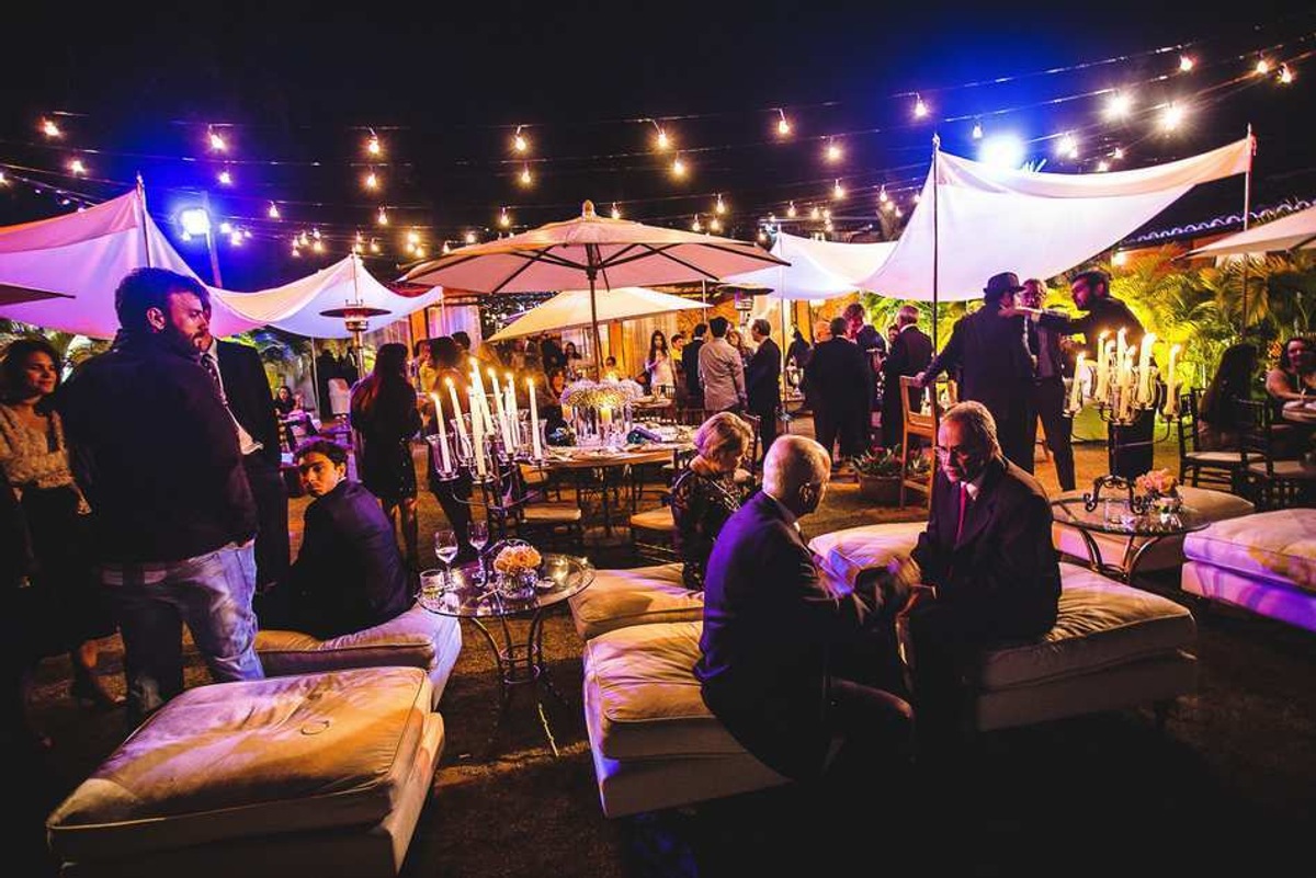 decoração para festa de casamento de noite ao ar livre