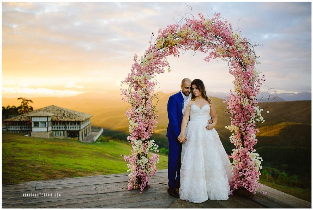 vila relicario casamento ao ar livre com por do sol