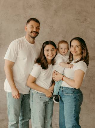 Ensaio de família de Antonio 1 ano e família