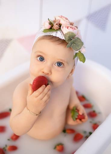 Ensaios Temáticos de Banho de moranguinhos da Isadora