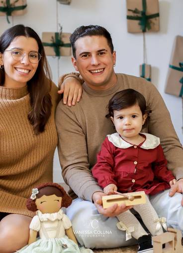 Sessão Especial de Natal de Laços de Família - Raquel, Fernando e Maria Inês