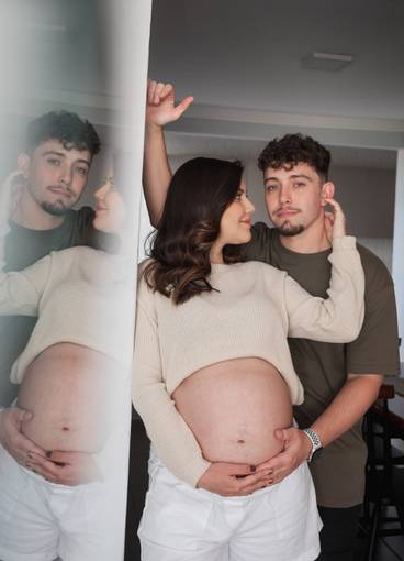 Ensaio gestante de Bianca, Rodrigo e Olívia