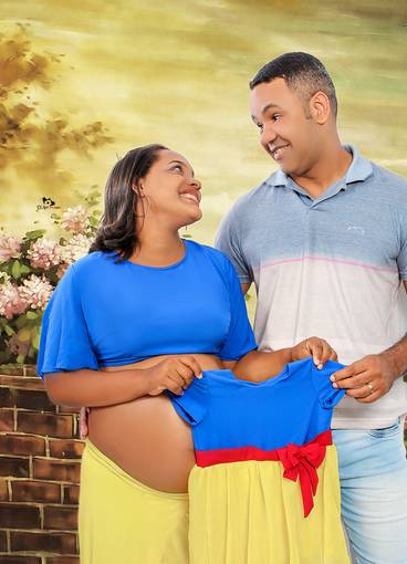 Book Gestante de Lá vem a Maria Luíza - Ensaio Gestante Léia 