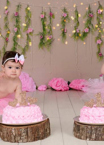 Smash the cake de Heloísa e Helena 1 ano