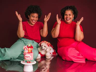 Smash the Cake de Um pedacinho de amor e morangos: o ensaio de aniversário da Trufa 💙