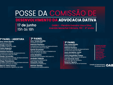 EVENTO GRATUITO de Posse da Comissão de Desenvolvimento da Advocacia Dativa