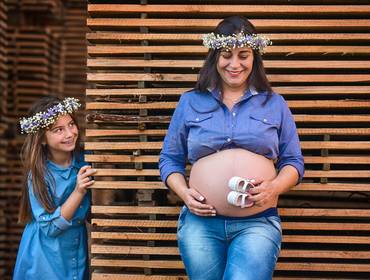 Gestante de Édina Brun a espera de Nicole