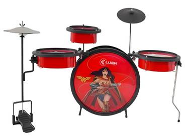 BATERIA & PERCUSSÃO  de Bateria Infantil Vermelho Warner Mulher Maravilha - Luen