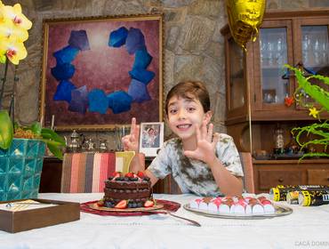 Família de Teo - 7 anos - Aniversário na pandemia