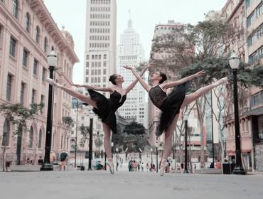 Ensaios Ballet Urbano de Ensaio ballet urbano no centro de São Paulo