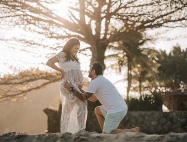 Gestante de Ensaio Gestante na Praia