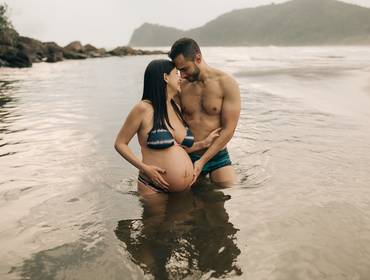 Gestante de Ensaio Gestante na Praia - Camburi