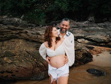 Gestante de Ensaio Gestante na Praia - Toque Toque Grande