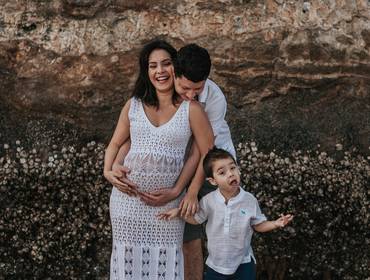 Gestante de Ensaio Gestante na praia.