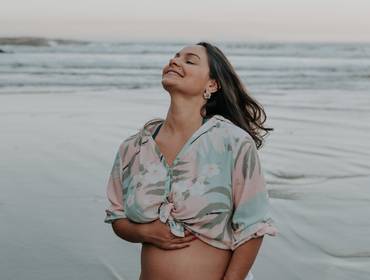 Gestante de Ensaio Gestante na Praia