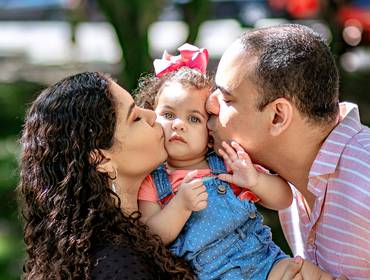 Ensaio de Família de Ensaio Infantil na Praça Batista Campos da Giovanna