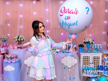 Fotografia de Chá de Bebê de Chá de Revelação no Salão Stephany Recepção da Katryny