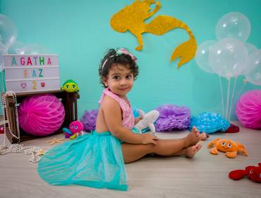 Ensaio Infantil de Agatha 2 Anos- Pequena Sereia