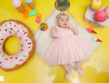 Ensaio Infantil  de Ana Calline 2 meses- Ensaio infantil Doces e guloseimas