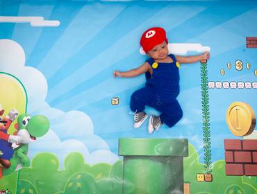 Ensaio Infantil de Rafael 3 meses_Ensaio do Mario Bross