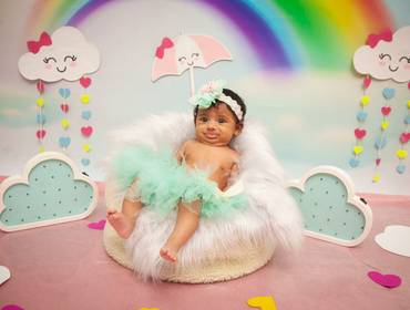 Ensaio Infantil de Maria Flor 2 Meses- Chuva de benção