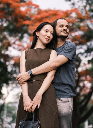 Ensaio em local externo de Seiko e Rodrigo