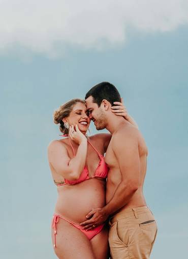 Gestante de Bárbara e Leonardo a espera de Leandra