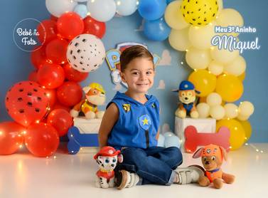 Ensaio Luxo com Balões de Miguel / 3 Aninhos