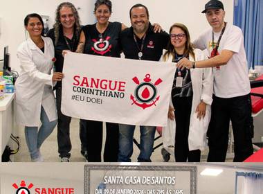 Doação de Sangue de Campanha Sangue Corinthiano - 09 e 10 Janeiro 2026 - Baixada Santista