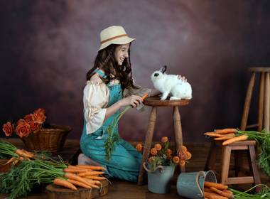 Ensaio Infantil de Carol e a coelha Ally