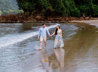 Pré Casamento de Fotografia Pré Wedding em Ubatuba, São Paulo, Juliana e Jefferson