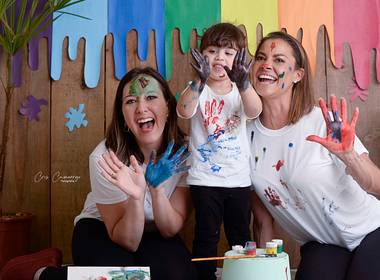 Infantil  de Ensaio das tintas 