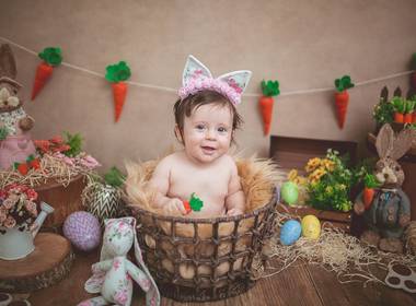 Sessão de Páscoa de Rafaela 4 meses