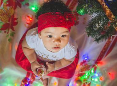 INFANTIL de Fotografia de Bebê | Bella Esperando Papai Noel 