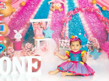 Ensaio Infantil Temático de Circo Rosa