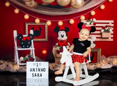 Ensaio Infantil Temático de Minnie Vermelha