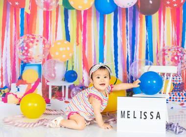 Ensaio Infantil Temático de Balões Coloridos