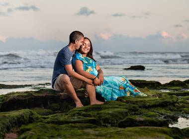 Ensaio Pré-Casamento de Ensaio na Praia de Vilas do Atlântico em Lauro de Freitas Bahia de Rebeca e Antonio Júnior