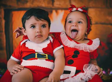 Ensaio Infantil de Sessão de Natal - Gustavo e Laura
